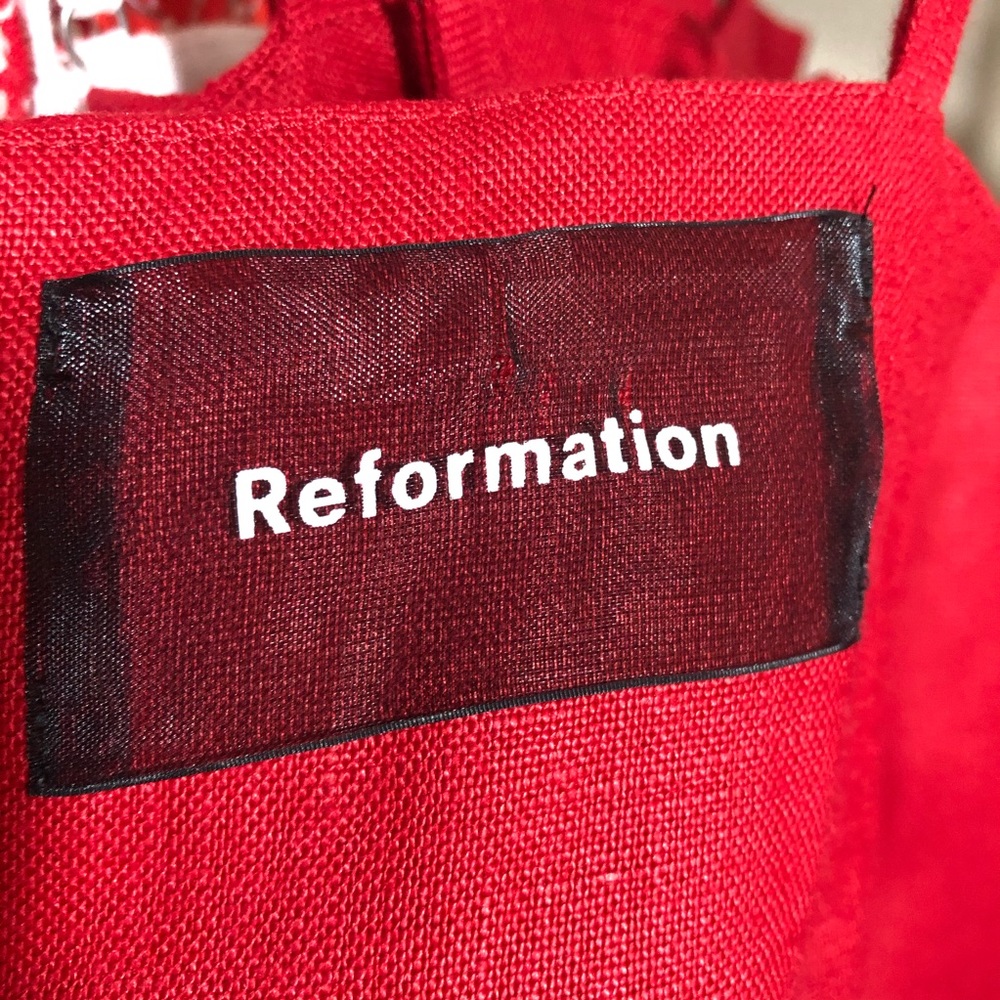 Reformation Olivia Linen Red Lipstick Dress 2 - Picture 16 of 16